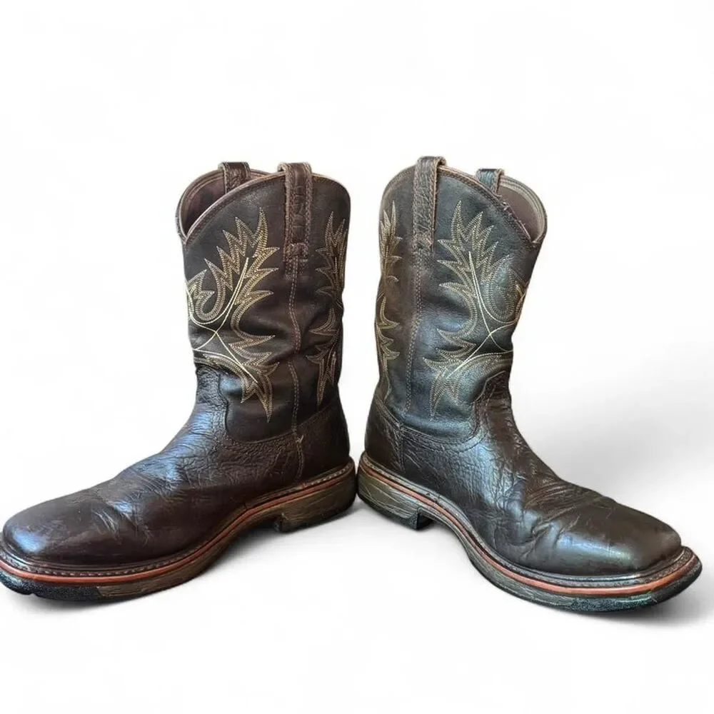 Ariat Work Waterproof EH Rated Men’s 11.5D Brown Leather Western Work Boots